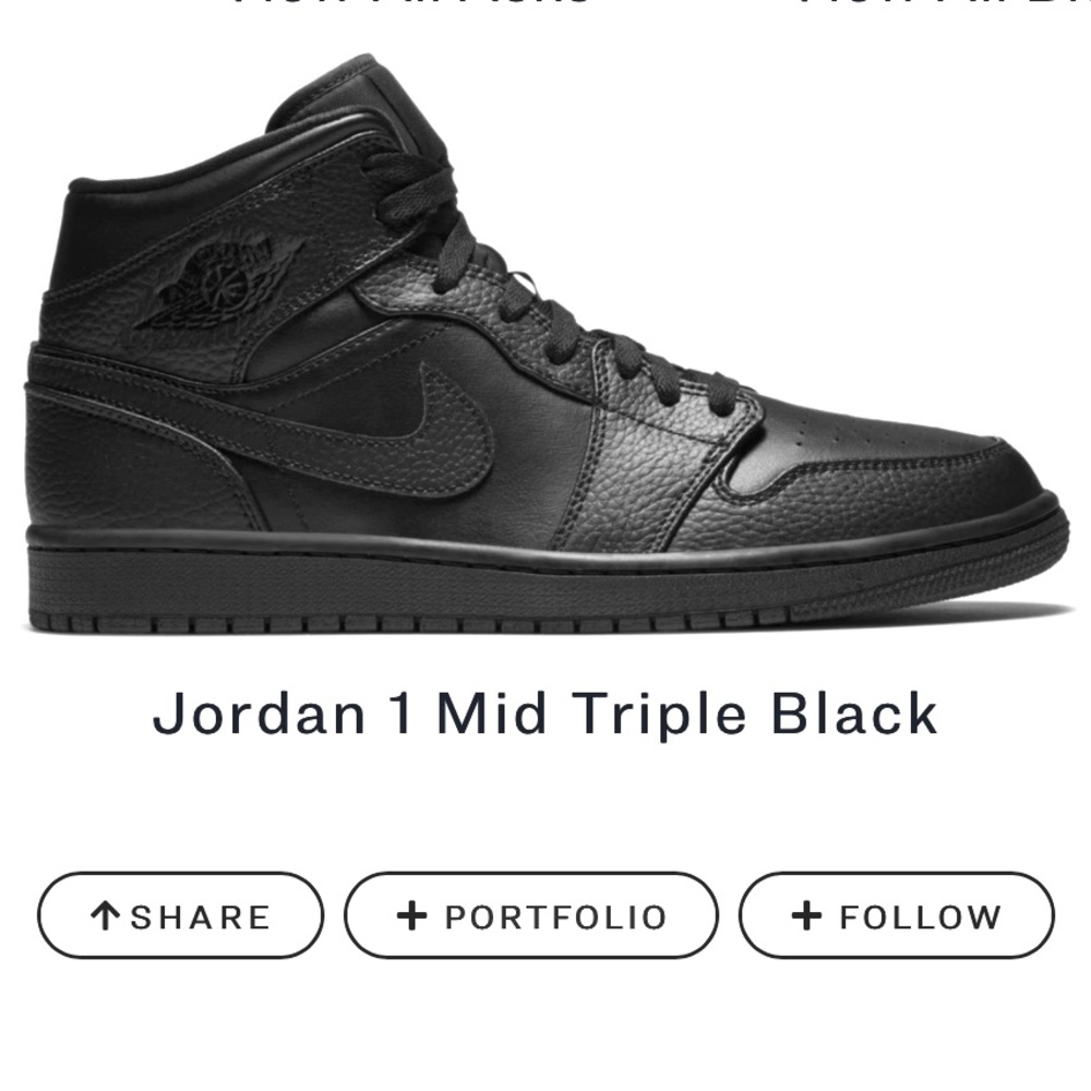 Nike Jordan 1 mid triple black.